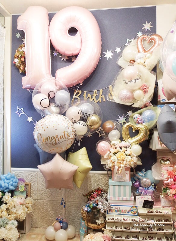 誕生日や記念日・開店祝いにふわふわ浮く特大バルーンギフト｜送料込