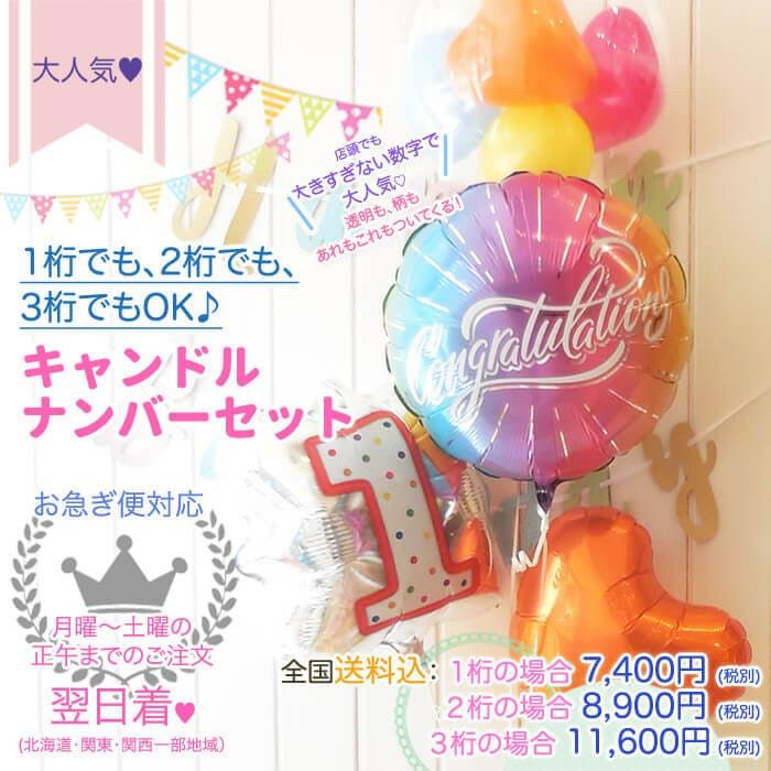 数字バルーン キャンドルナンバーセット 1?3桁対応 お誕生日・周年