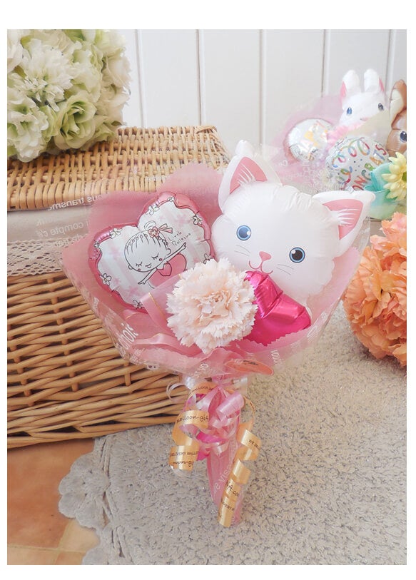 わんこ＆にゃんこ バルーンブーケ｜誕生日・発表会・卒園卒業に