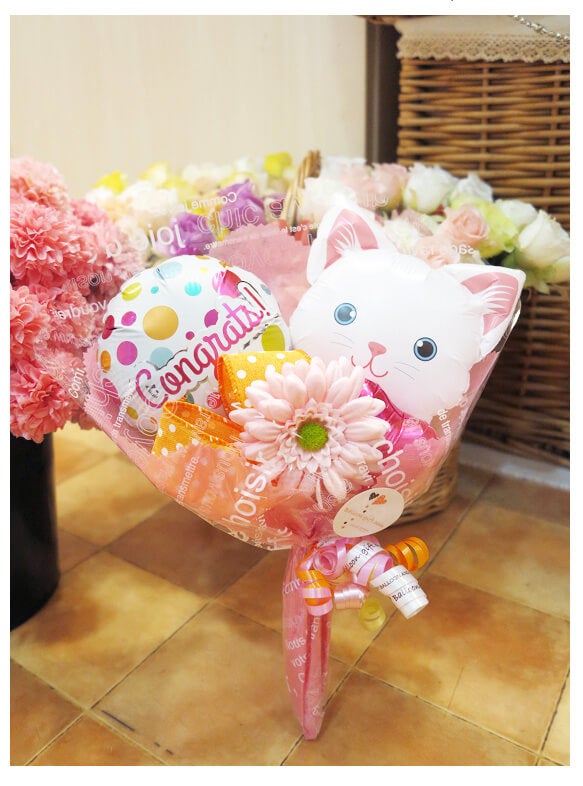 わんこ＆にゃんこ バルーンブーケ｜誕生日・発表会・卒園卒業に