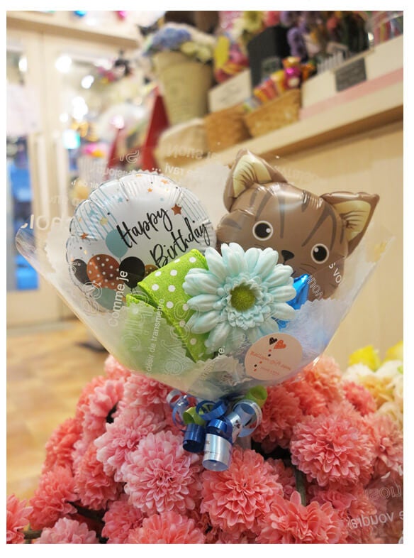 わんこ＆にゃんこ バルーンブーケ｜誕生日・発表会・卒園卒業に