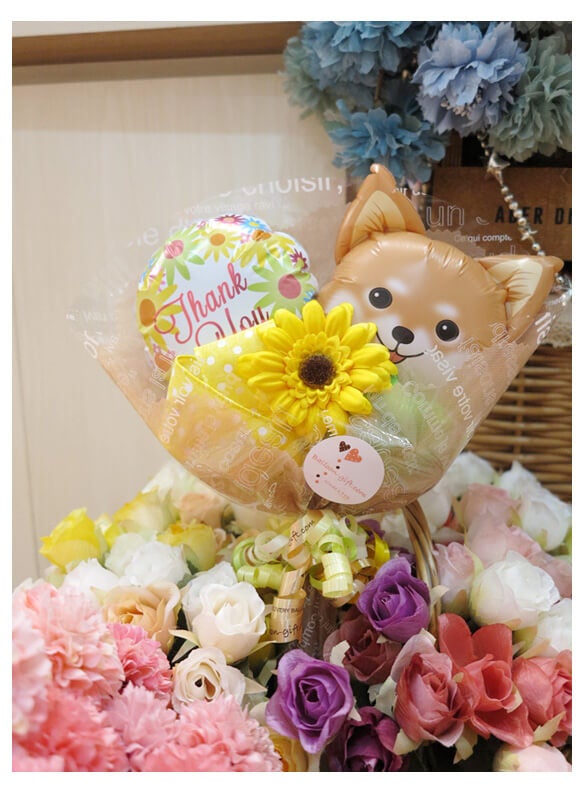 わんこ＆にゃんこ バルーンブーケ｜誕生日・発表会・卒園卒業に
