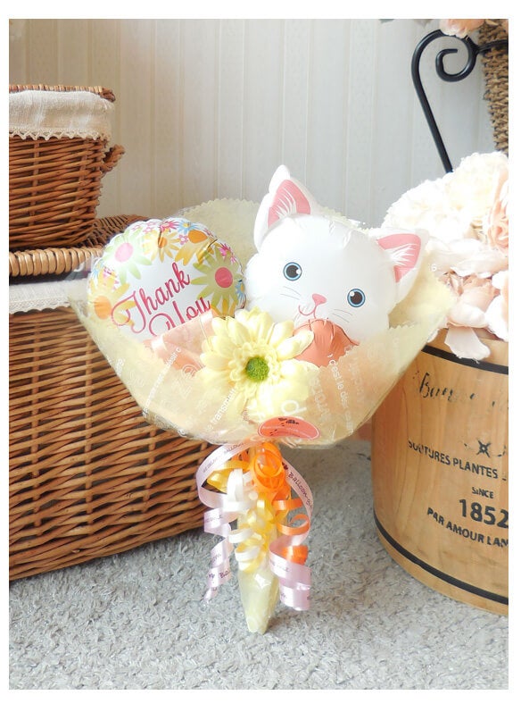わんこ＆にゃんこ バルーンブーケ｜誕生日・発表会・卒園卒業に