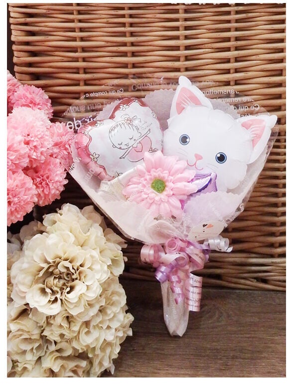 わんこ＆にゃんこ バルーンブーケ｜誕生日・発表会・卒園卒業に