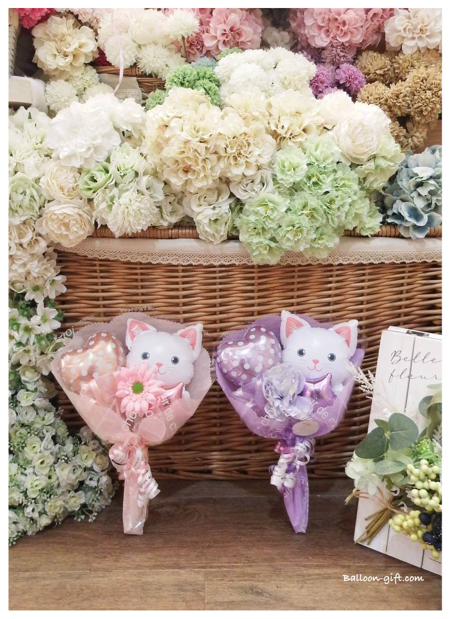 わんこ＆にゃんこ バルーンブーケ｜誕生日・発表会・卒園卒業に