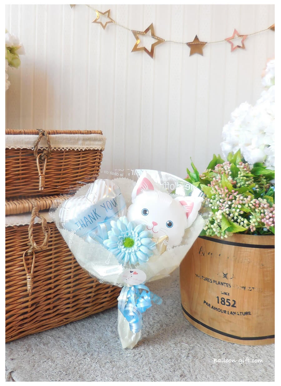 わんこ＆にゃんこ バルーンブーケ｜誕生日・発表会・卒園卒業に