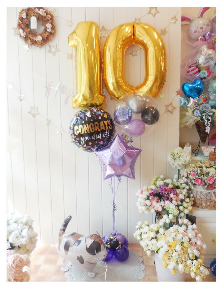 しっかり数字の形になった66cmのプレミアムナンバーセット お誕生日