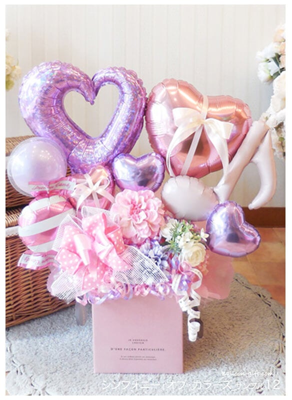 推し色で彩る！音符が主役の大きめ卓上バルーンギフト 発表会・推し活